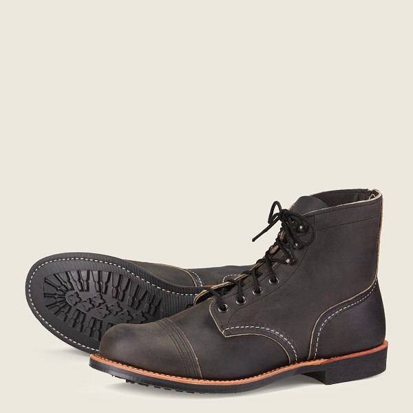 Red Wing Mens Iron Ranger - 6-inch Rough & Tough Leather - Heritage Boots Dark Grey - 3162UEGXB